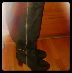 Thigh high black boots